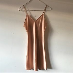Beige silk slip dress